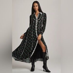 NWT Anthropologie Midi Floral Shirt Dress Size Medium